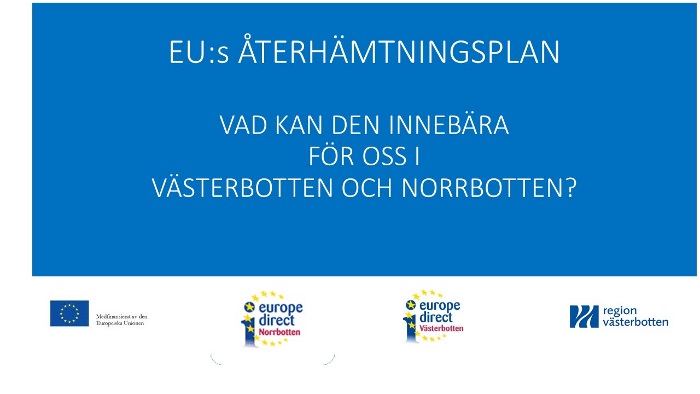 Eu logga samt Europa direkt för Västerbotten och Norrbotten