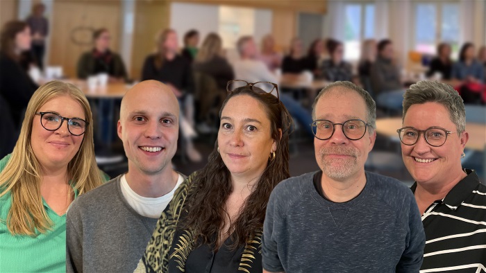 Anna Lundström, Pontus Olofsson, Johanna Frids, Urban Boström och Carina Hjelm-Eriksson i en montagebild.