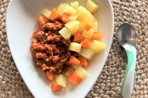 Mumsig gryta med kokta rotfrukter