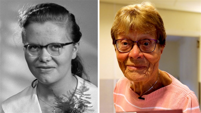Kerstin Burström i yngre och äldre dagar.